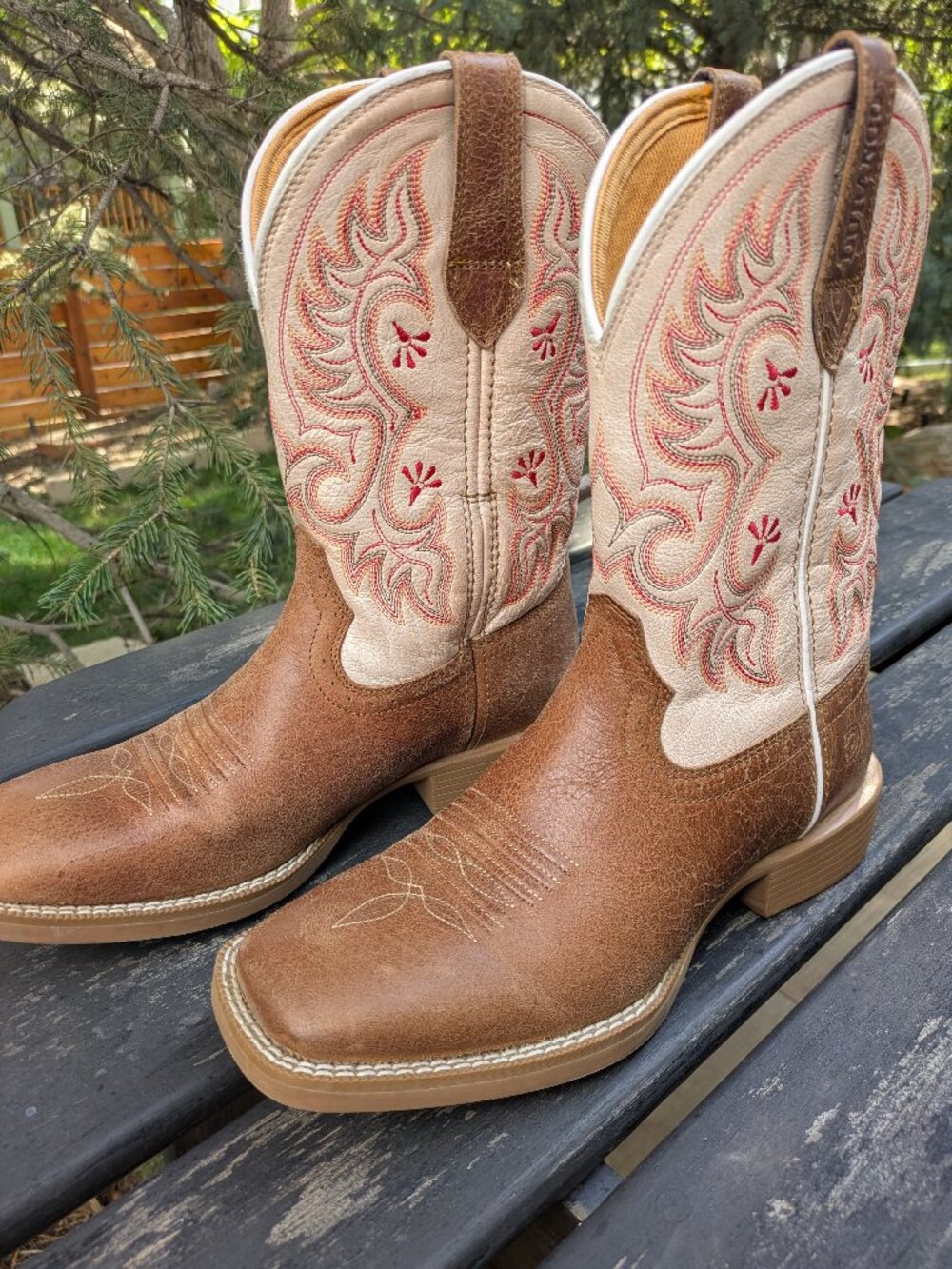 Durango Shyloh Women's Western Boots Leather Tan/Peach DRD0482 7M.